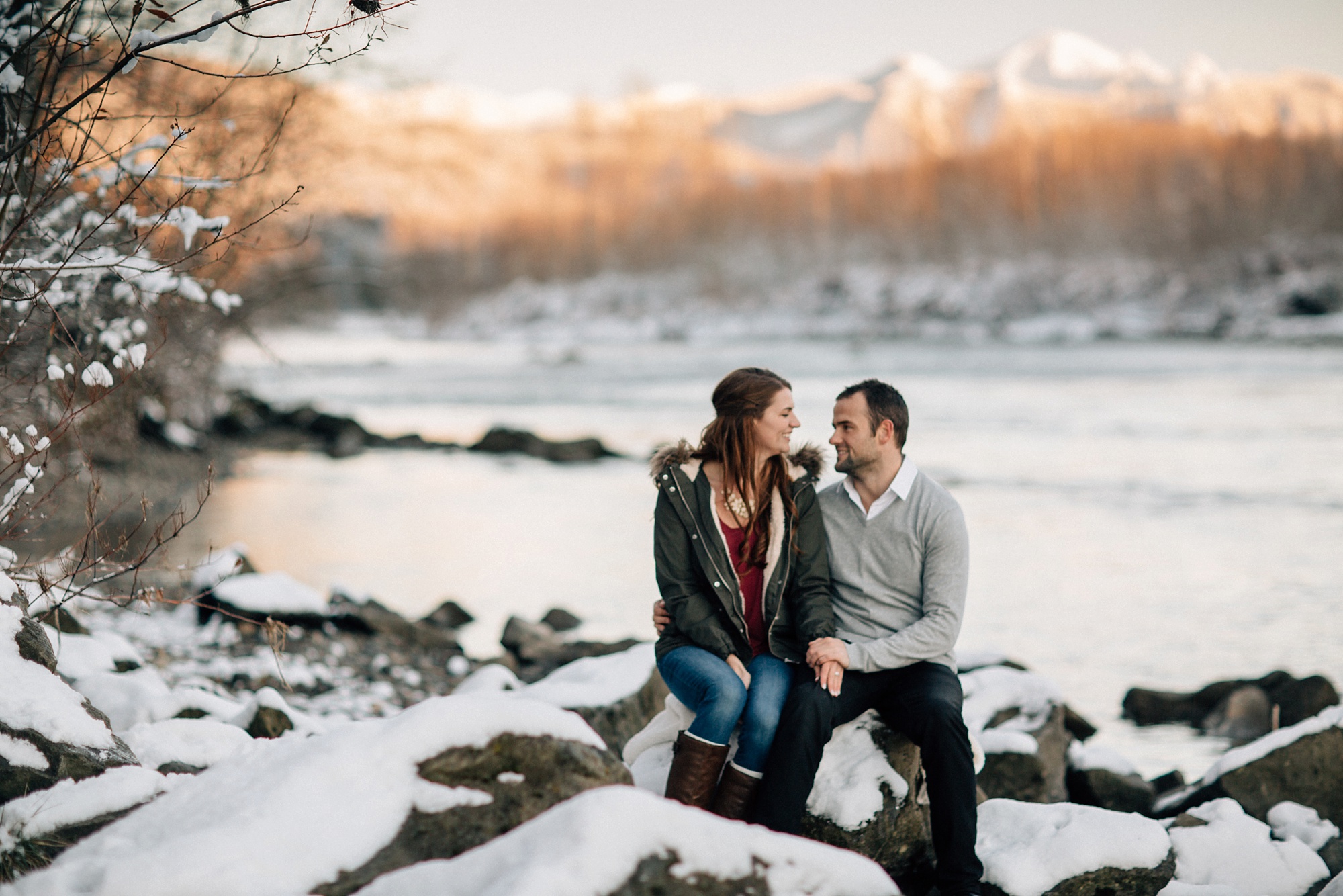 Whatcom County snowy engagement session